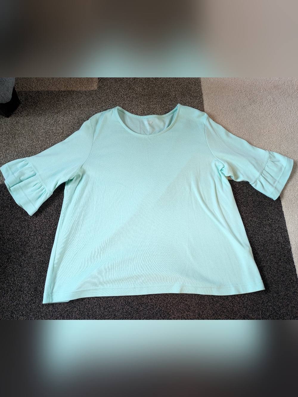 Light Blue Ruffle Sleeve T-Shirt